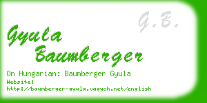 gyula baumberger business card